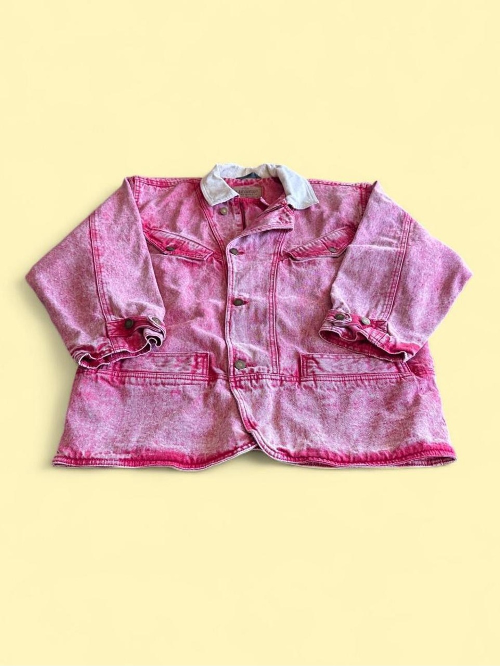 Vintage LizWear Denim Chore Jacket Pink Acid Wash Women’s XL